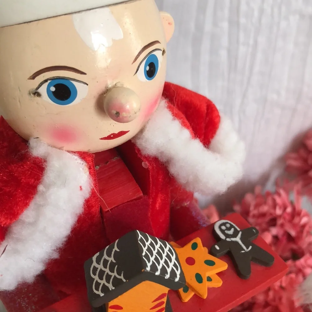 Christmas Nutcrackers wooden Mrs Santa Claus with cookies & smaller sold… - Picture 6 of 12